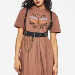 Griffinfly Cotton Embroidered Jersey Mini Skater Dress Size 8 Disturbia